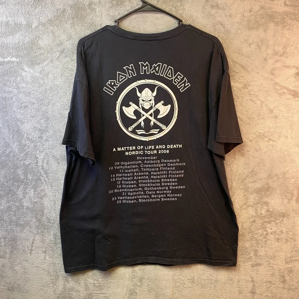 Iron Maiden Mens T-Shirt XL Black Nordic Tour 2006 Viking Tee